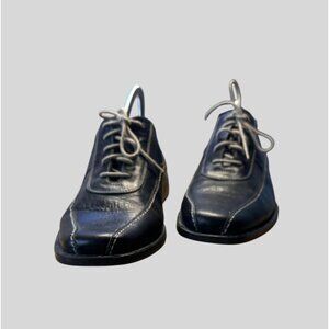 Johnston Murphy Size 11 Professional Mens Black Leather Lace Up Oxford Shoes